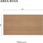 MatEssenz 2x4 Washable Rug, Textured Natural Woven Low-Profile Small Runner - Image 2