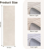Pauwer 3x12 Washable Area Rugs for Living Room Modern Beige Solid Color Soft - Image 2