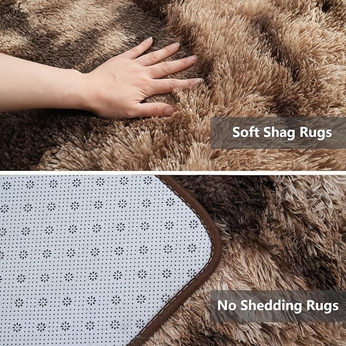 Shag Runner Rug for Bedroom Living Room 3x7 Upgrade Non-Slip Fluffy Soft - Image 4