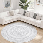 cotiled 6x6 Round Area Rugs Living Room Rug: Washable Boho Rugs - Image 8