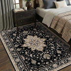 RELEANY Area Rugs 5'x7' Washable Non-Slip, Floral Vintage Distress Medallion - Image 4
