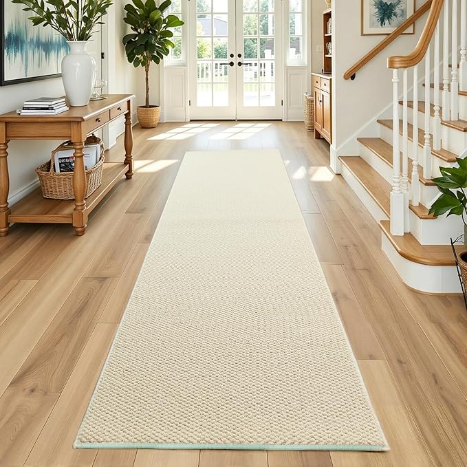 Faux Jute Hallway Runner Rug 2'x10', Washable & Non-Slip, No Odor. Farmhouse - Image 6