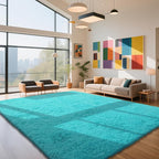 yongyangjuxin Teal Blue Rug Fluffy Rug, 9x12 Teal Area Rugs by Yongyangjuxi