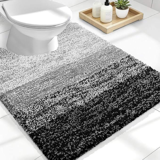 OLANLY Luxury Toilet Rugs U-Shaped 24x20, Extra Soft and Absorbent Microfiber by OLANLY