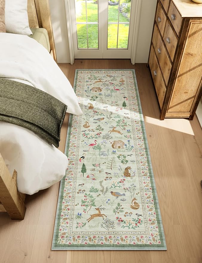 Machine Washable Kitchen Runner Rug: 2'x6' Hallway Rug Non Slip Low Pile Stain - Image 9