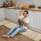 KIMODE Anti Fatigue Mats for Kitchen Floor 17"x59"+17"x29", Farmhouse Floral - Image 9