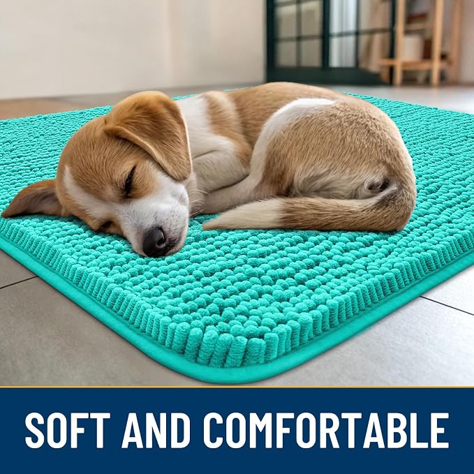 Smiry Dog Door Mat for Muddy Paws 70x32, Absorbent Dirt Trapper, Non-Slip - Image 2