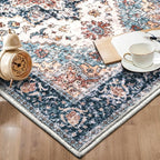 SERISSA Boho Washable Runner Rug, 2x5 Rug Non-Slip Vintage Blue Orange Hallway - Image 7