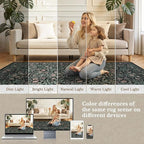 5x7 Area Rugs Living Room Rug: Floral Washable Rug Vintage Boho Soft No Slip - Image 9