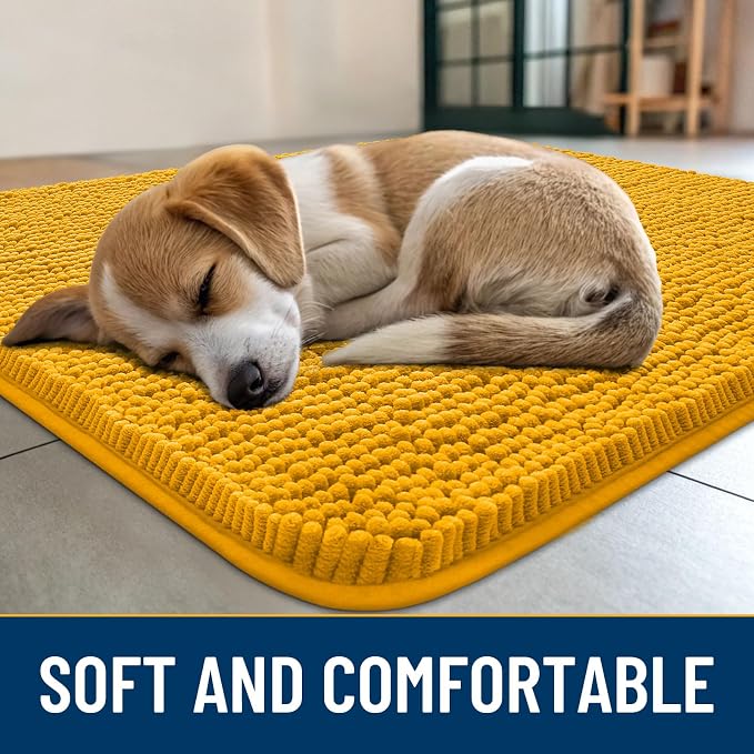 Smiry Dog Door Mat for Muddy Paws 40x32, Absorbent Dirt Trapper, Non-Slip - Image 2