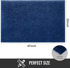 HIYARD Sturdy Front Door Mat, Absorbent Muddy Dirt Resist Welcome Door Mats - Image 2