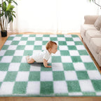 Super Soft Rug for Bedroom, 5x7 ft Sage Green and White Area Rug Classic by TOOHUB