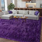 5x7 Purple Rug for Living Room, Soft Fluffy Shaggy Rugs for Bedroom, Modern - Image 8