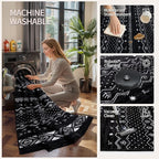 SERISSA 8x10 Area Rugs for Living Room, Washable Non-Slip Black and White Boho - Image 3
