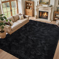 5x7 Black Area Rugs for Living Room, Large Fluffy Shag Bedroom Rugs Non-Slip by Lo%CC%80utiRootHome