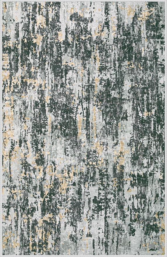 Area Rugs 8x10 Living Room: Washable Rug Modern Abstract Large Rugs Soft Non - Image 8