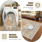 Washable Area Rug 9' x 12' Vintage Traditional Persian Mat - Image 7