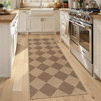 Lahome Colette Checkered Easy Jute Runner Rug, 2x6 Kitchen Mats - Image 2