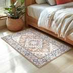 Lessymo 2 x 3 Entryway Rug- Machine Washable Area Rugs Boho Faux Wool Low Pile - Image 3