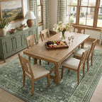 RELEANY Area Rugs 7'x10' Washable Non-Slip, Floral Vintage Distress Medallion - Image 3