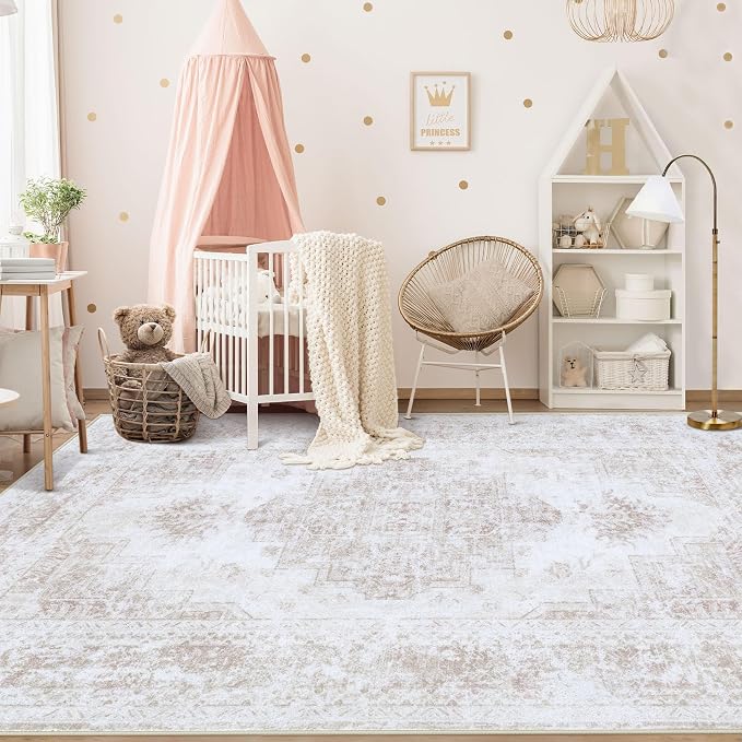 XLUEZ Area Rug 6x9 Living Room Rug, Machine Washable Vintage Distressed - Image 3