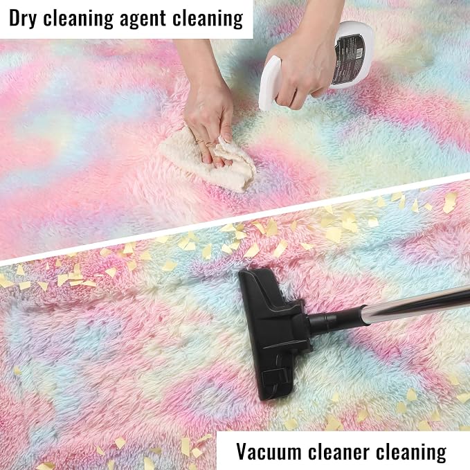PAGISOFE 4x6 Rainbow Fluffy Soft Plush Area Rugs - Image 7