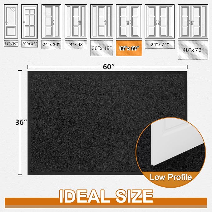Mibao Super Absorbent Front Door Mat, Non-Slip Washable Indoor Doormats - Image 3