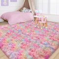 Soft Fluffy Area Rug 8x10 Plush Rainbow Rugs by TENNOLA