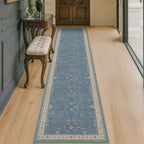Hazo Haus Non Slip 10ft Long Hallway Runner Rug Blue by HazoHaus