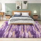 Shag Rugs for Living Room 9x12, Ultra Soft Abstract Purple Big Fuzzy Rugs for - Image 2