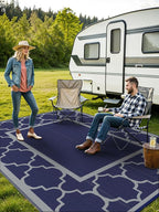 GENIMO Outdoor Rug 8' x 10' Patio Waterproof, Foldable Reversible Plastic Straw - Image 3