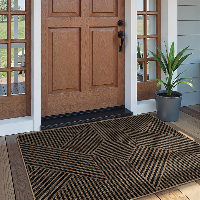 Lahome Enfys Modern Geometric Outdoor Easy Jute Rug, 3x5 Indoor Outdoor Rugs - Image 7