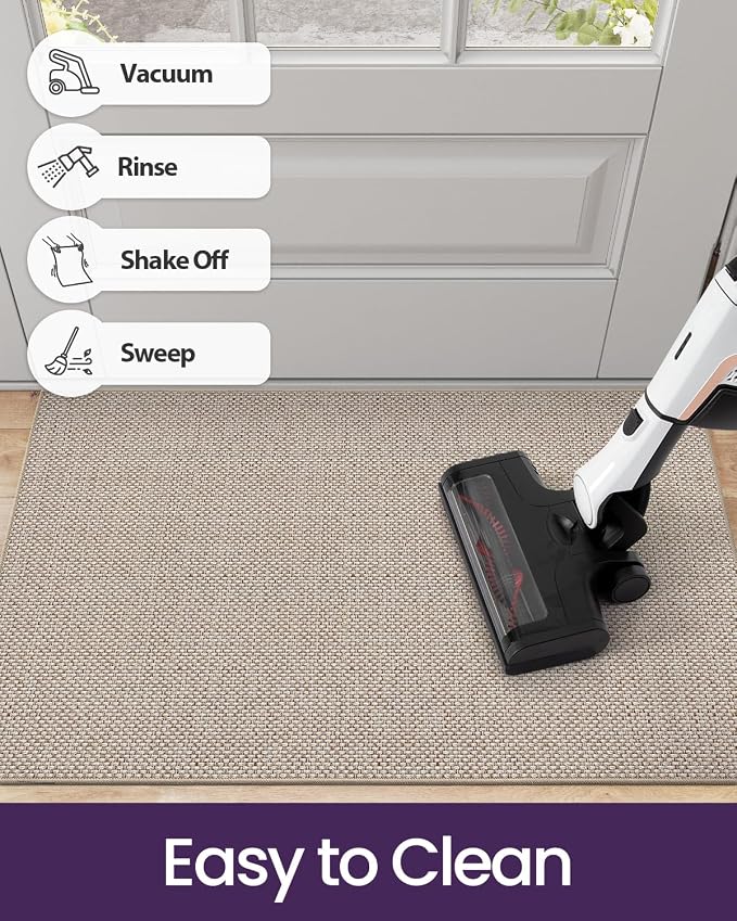 DEXI Ultra Thin Door Mat Indoor Entrance 24x36, Non Slip Rubber Backed Entryway - Image 7
