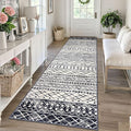 KUTA Moroccan Washable Runner Rug, 2.6x10 Non-Slip Vintage Black Navy Blue Boho by KUTA
