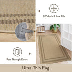 LIVEBOX Scalloped Easy Jute 2x5 Runner Kitchen Rug, Washable Non Slip Tan Rugs - Image 6