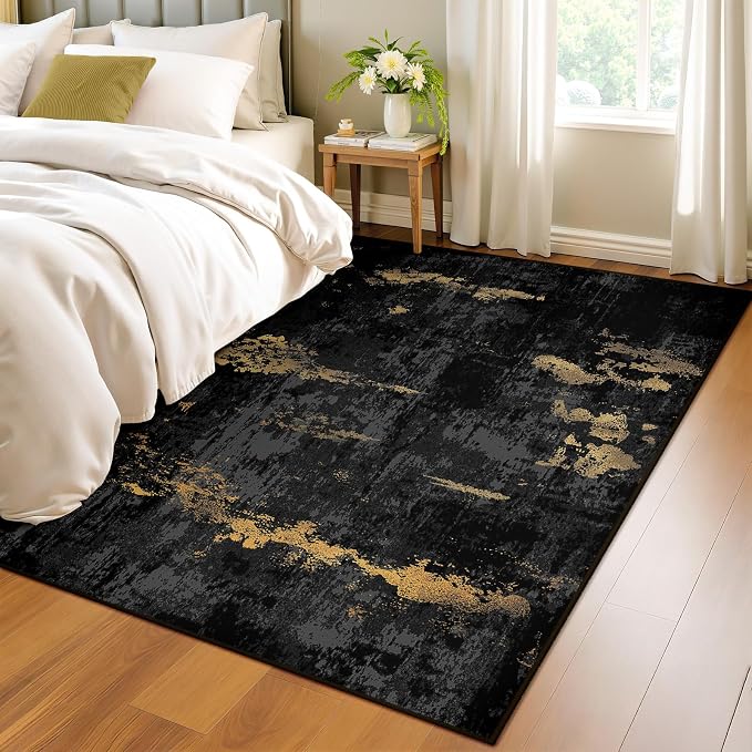 RELEANY Washable Area Rugs 4x5 Non-Slip Modern Abstract Soft - Image 3