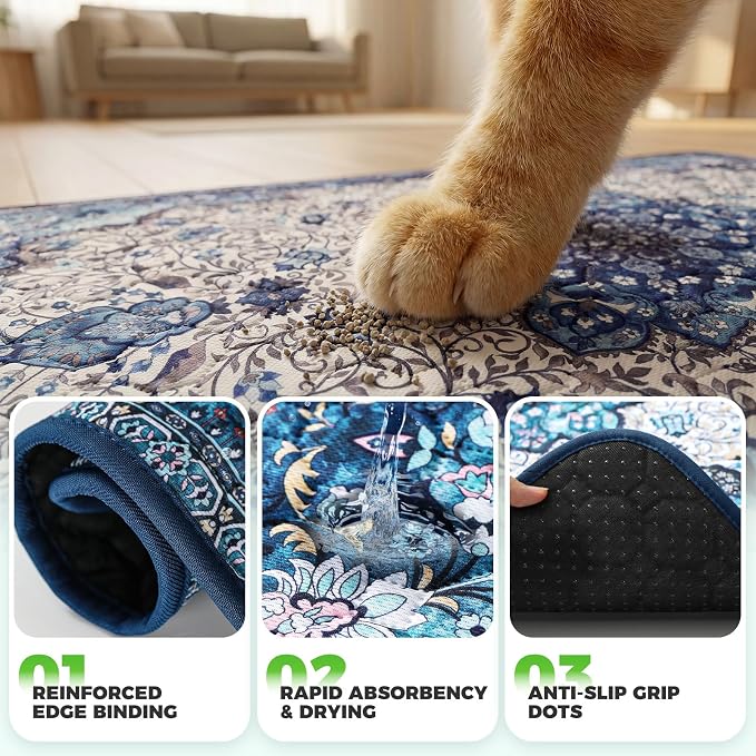 Hompet Cat Litter Mat 2 Pack, 36x60 Large Machine Washable Trapping Mats - Image 5