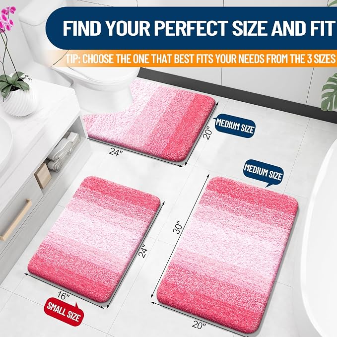 OLANLY Bathroom Rugs Mat 34x21, Extra Soft Absorbent Microfiber Bath Rugs - Image 2