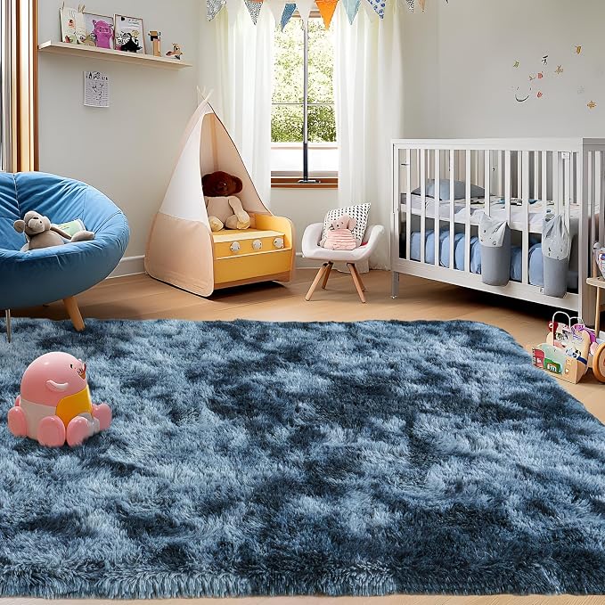Area Rugs for Living Room 6x9, Ultra Soft Fluffy Rug for Bedroom, Modern Shaggy - Image 3