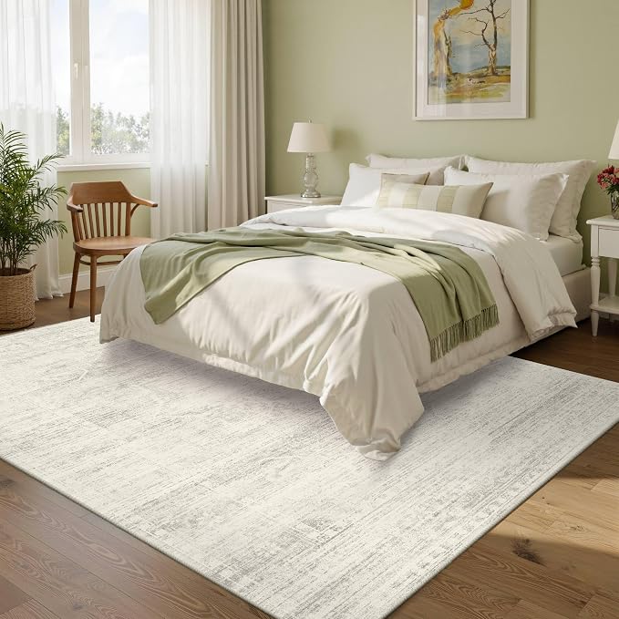 Latte&Fog Vintage 5x7 Washable Area Rugs, Ivory Rug - Image 3