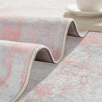 Latte&Fog Pink 4x6 Area Rug for Entryway, Modern Abstract Cute Small Rugs for - Image 7