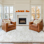 KICHOWUA Thick Area Rug 4x6 Cream White Fluffy Shag - Image 9