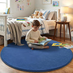 Amearea Blue Round Area Rugs 4ft Washable Circle Rugs - Image 2