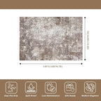 Large Washable Living Room Rug 10x14 – Modern Neutral Abstract Area Rug - Image 2