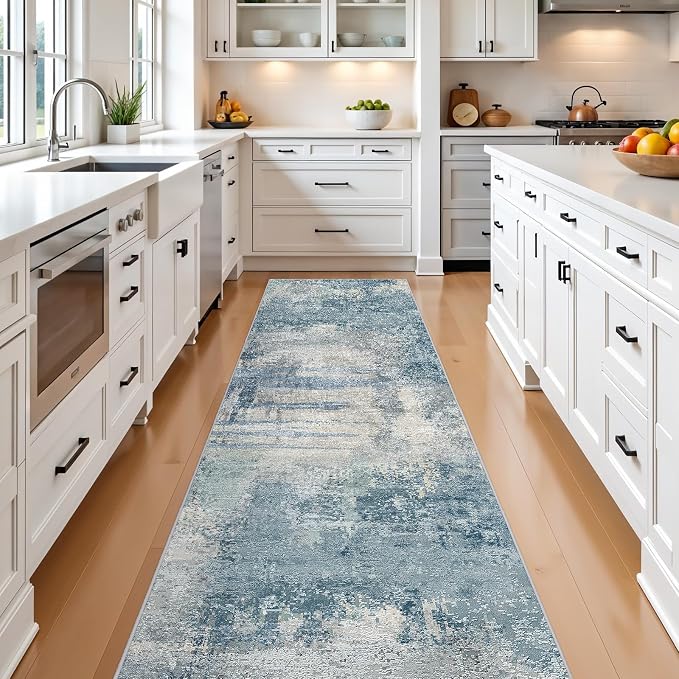 Abstract Rug Runners 2x8 Washable: Modern Rugs Non Slip - Image 3