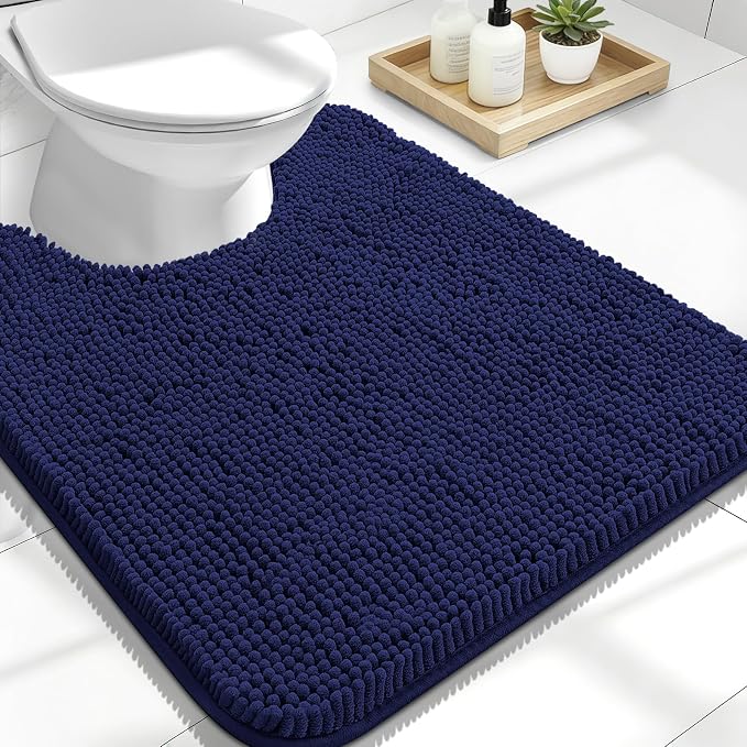 OLANLY Toilet Rugs U-Shaped 24x20, Extra Soft Absorbent Chenille Contour by OLANLY