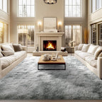 qulint 9x12 Area Rug for Living Room, Soft Shag Large Rug for Bedroom Fluffy by QULINT