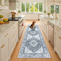 RELEANY Area Rugs Runner 2'6"x8' Washable Non-Slip, Floral Vintage Distress by RELEANY