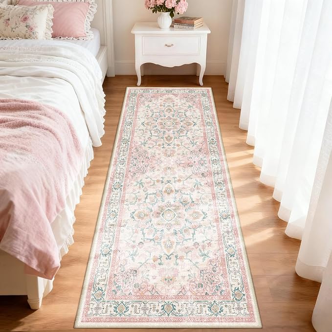 CAPALOCA Machine Washable Rugs Nursery Rug 2x6 Cute Girl Non Slip Low Pile by CAPALOCA