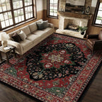 RELEANY Area Rugs Large 9'x12' Washable Non-Slip, Floral Vintage Distress - Image 4
